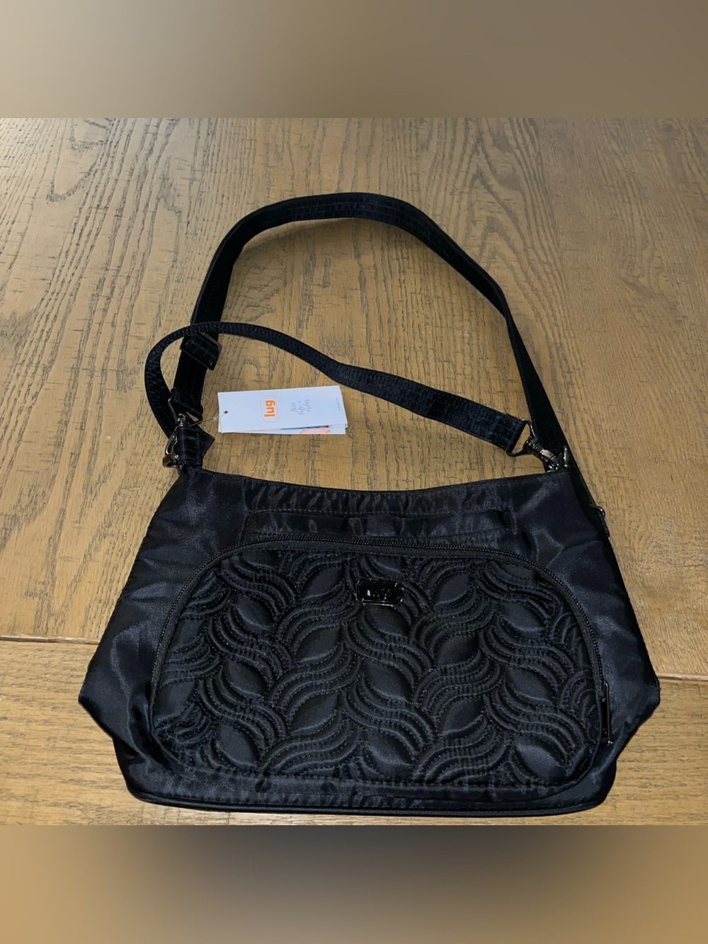 Lug Samba Quilted Black Crossbody Bag NEW - Logo Is Pealed